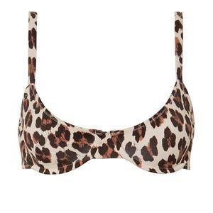CAROLINE CONSTAS - MYKELA LEOPARD BIKINI TOP - XS